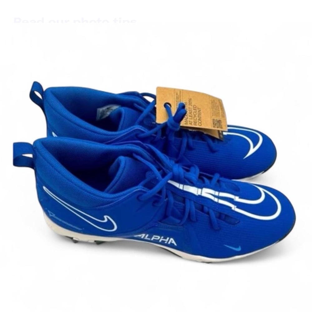 Nike Alpha Menace 3 Shark Football Cleats Royal Blue White Mens 14 CV0582414 NWT - Picture 2 of 8